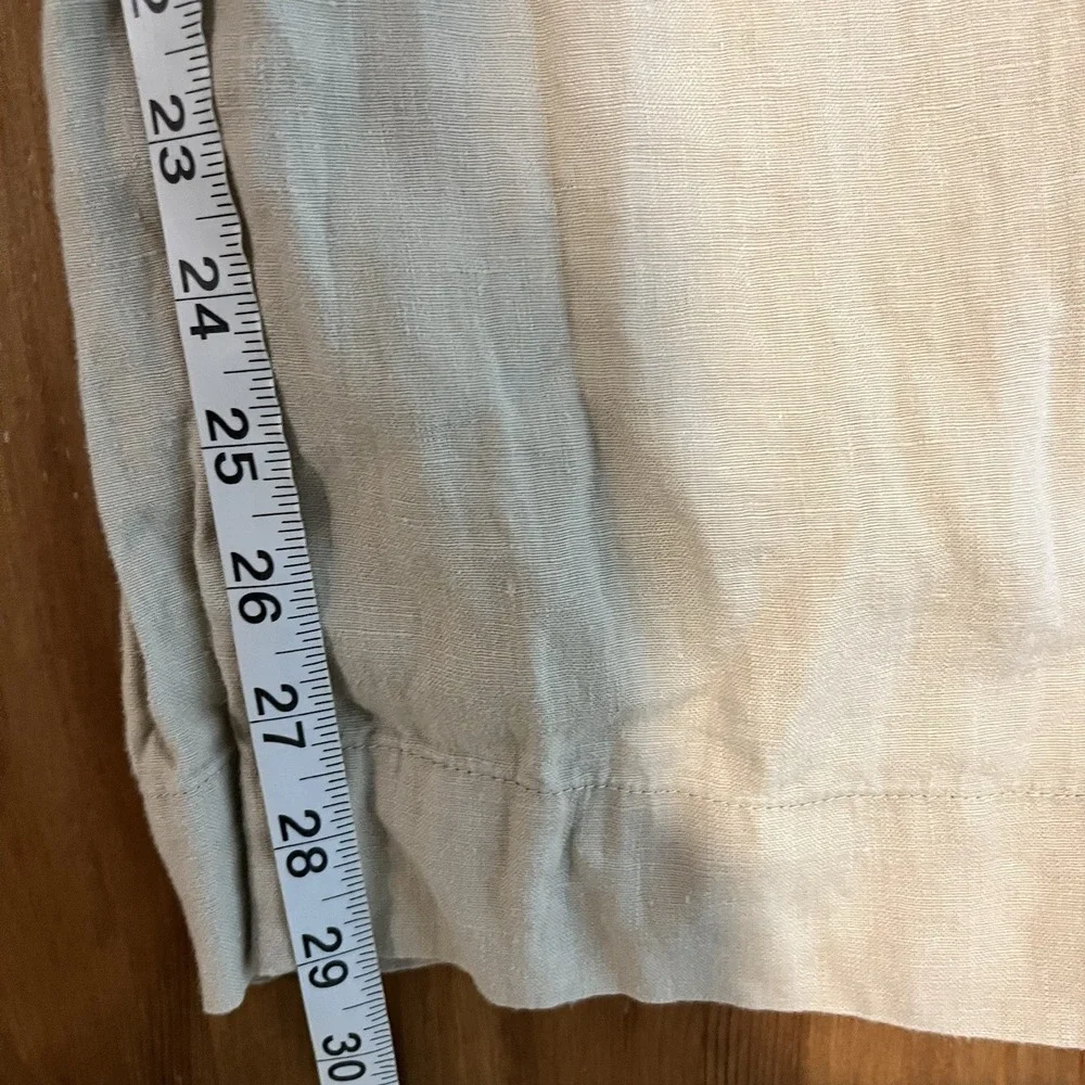 Quince European Linen Wide Leg Pants Women's Size M Driftwood Beige Drawstring